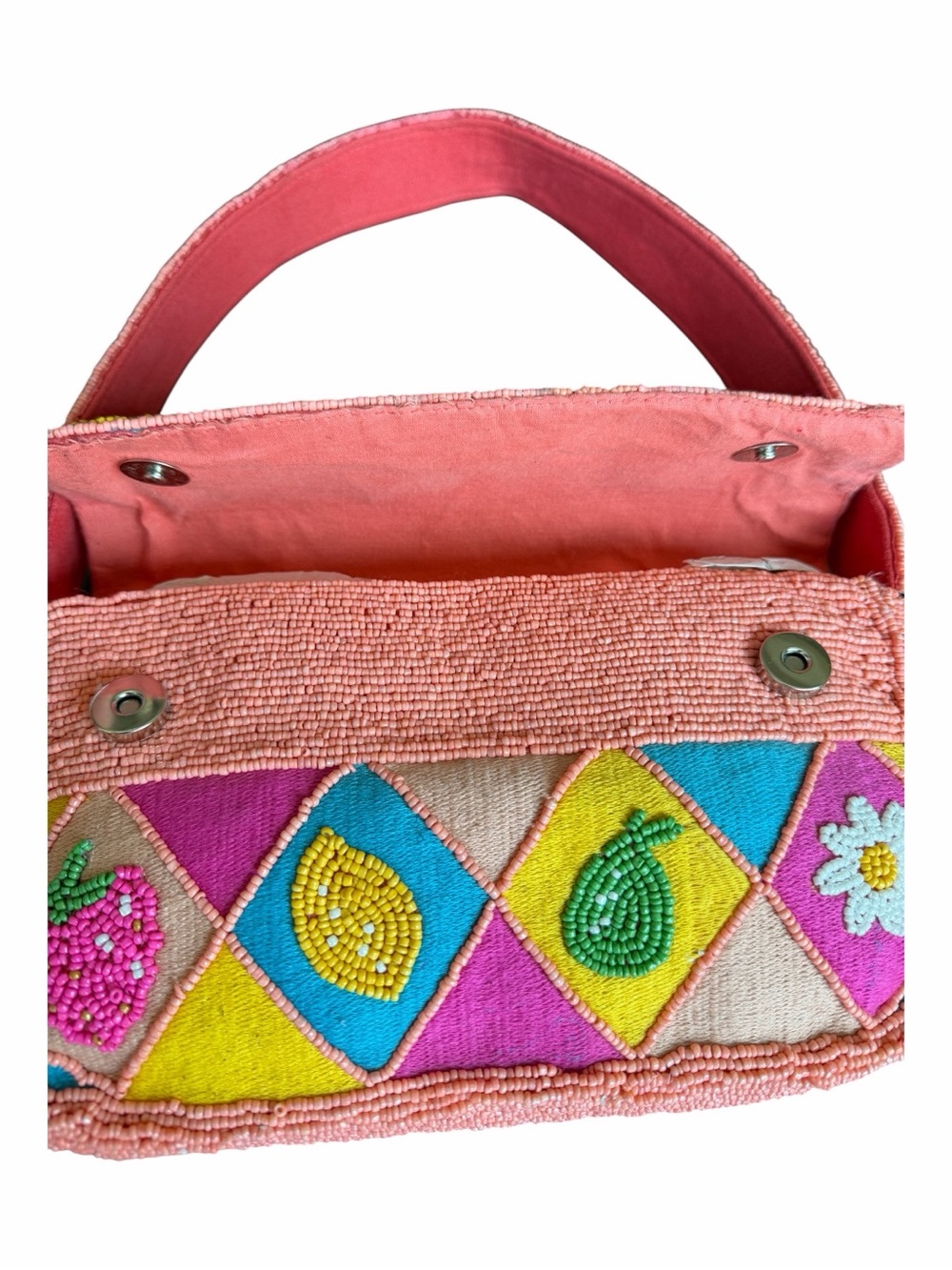 Viral America & Beyond Beaded Colorful Pink Fruit Bag NWT Marshalls TJMaxx - Picture 6 of 11
